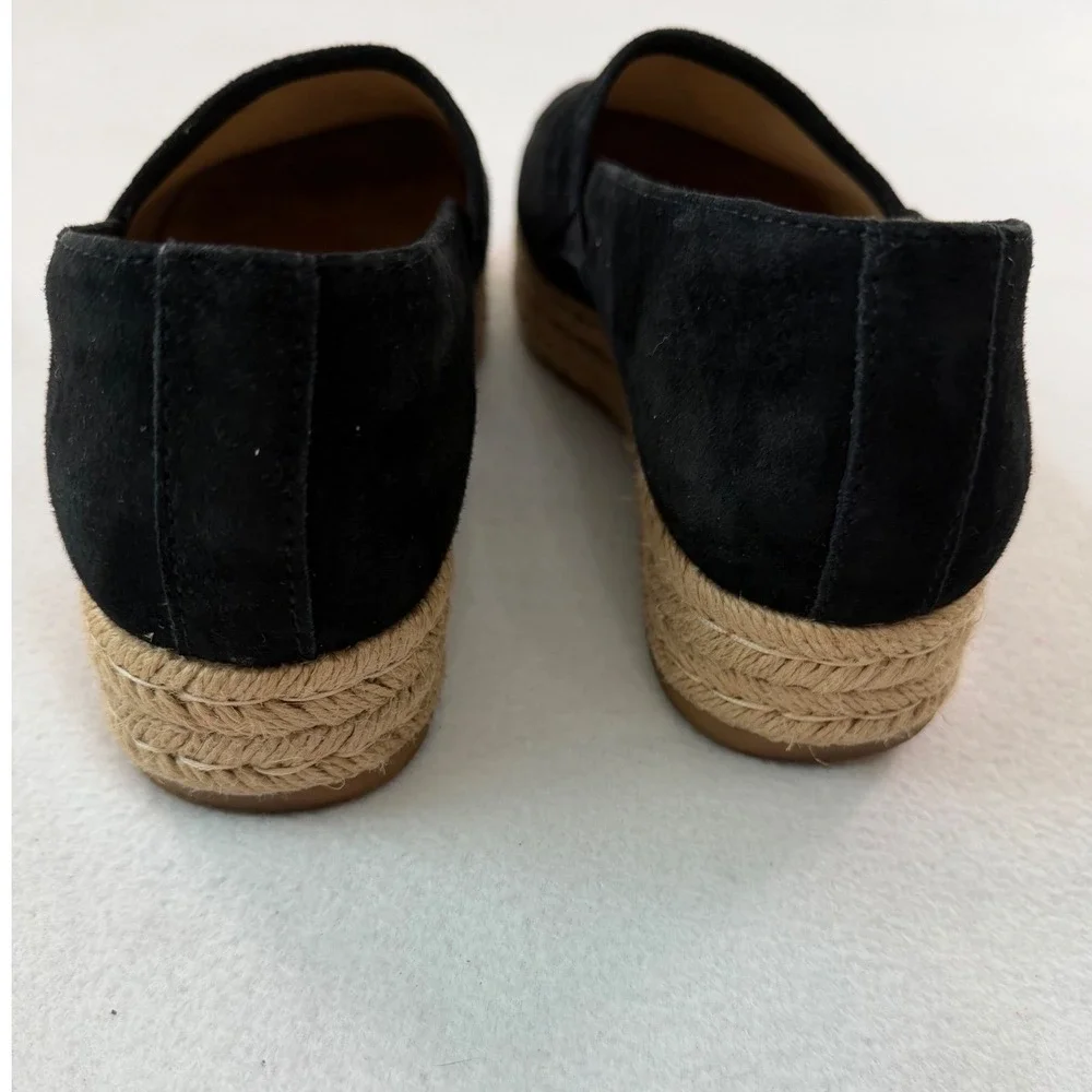 Naturalizer Black Suede Espadrille Platform Loafers‎ Boho Minimalist Shoes 9.5M